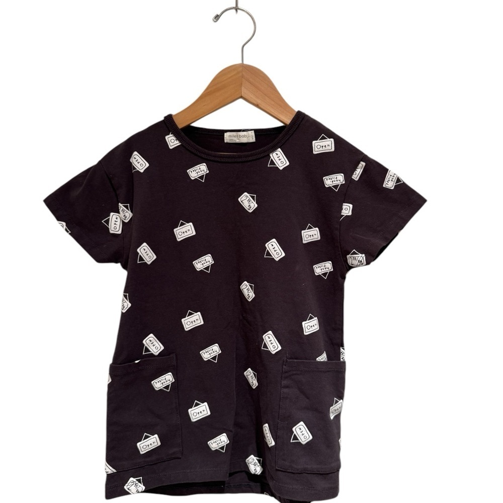 MILES BABY Black T.Shirt Kids Dress - size 3